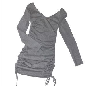 Women’s Long Sleeve Dress Grey Strechy V-Neck